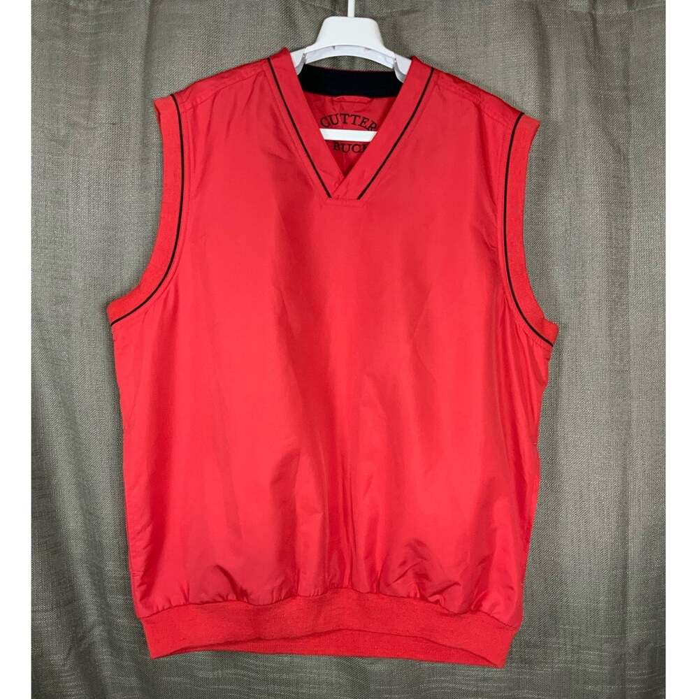 Cutter & Buck Climaguard Mens Lined Golf Pullover Vest Red Size Medium M USED